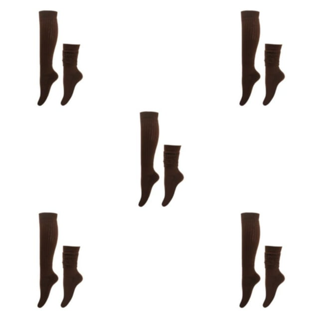 relayinert 2pack/lot Stably Fixed Slouch Socks With No Loose Thread Comfortable To Wear Polyester Polyester Made Breathable Coffee 5Set