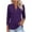 Purple, variant on YUGYXL Womens Collared Tunics Shirts 3/4 Length Sleeve Tshirts Casual V Neck Lightweight Comfy Blouses Solid Color Tops Pink M