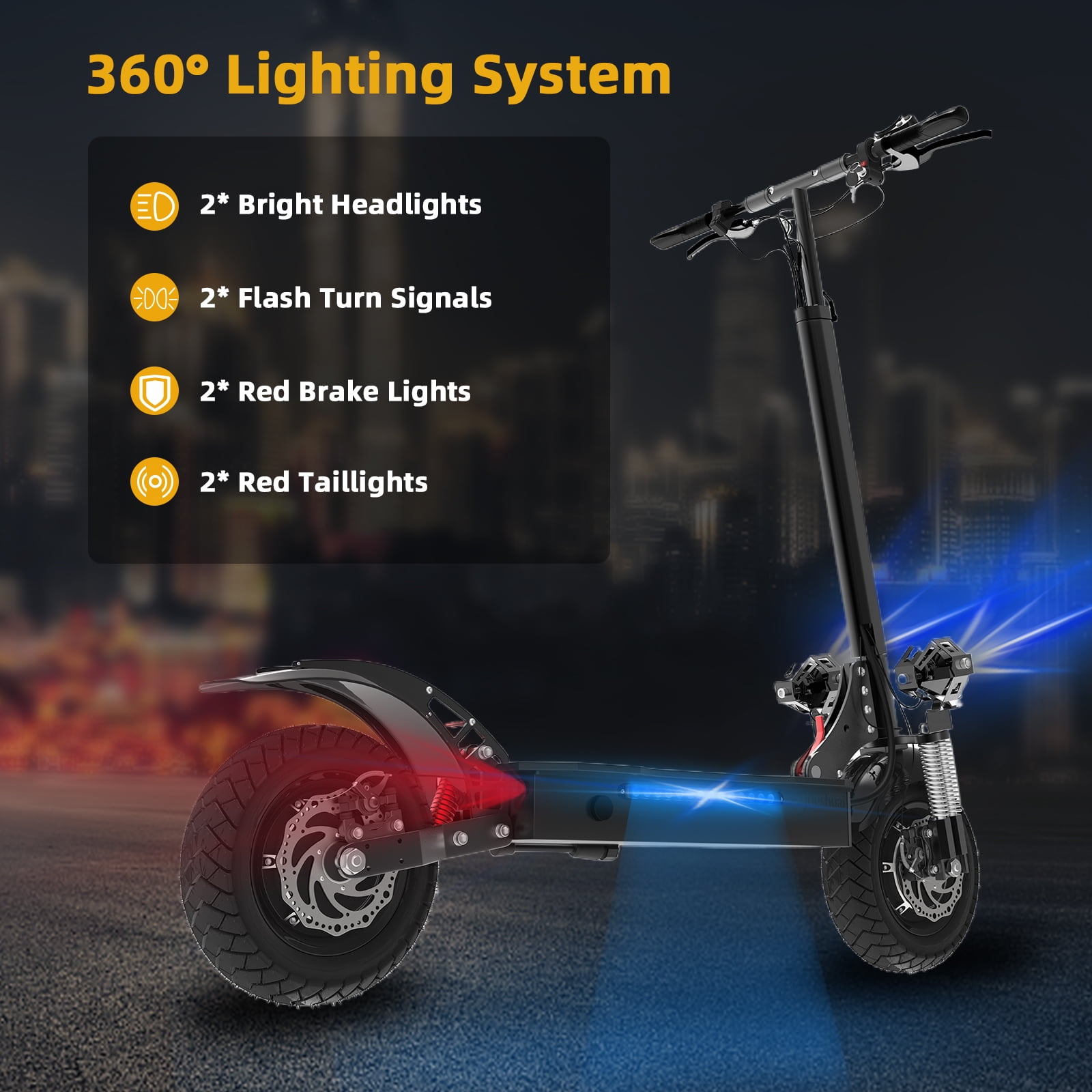 AJOOSOS X700 Electric Scooter for Adults, 3200W Dual Motors, 45 mph Max Speed, 50 Miles Range, Fast Off-Road E-Scooter with Dual Suspension, Foldable, UL2272 Certified