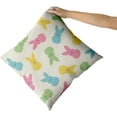 thumbnail image 3 of Spring Easter Pillow Covers 18x18 Set of 2 Easter Colorful Bunny Rabbit Holiday Decorative Throw Pillows Easter Decorations Pillowcase Cotton Square Cushion Cover Decor for Home Couch Bed Soft, 3 of 6