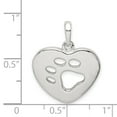 thumbnail image 3 of FB Jewels Sterling Silver Polished Heart with Paw Print Pendant, 3 of 4