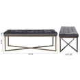 thumbnail image 3 of Banco Otomano de Terciopelo FurnitureR Capitoné para 2 o 3 Personas Gris, 3 of 6