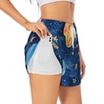 thumbnail image 1 of Balery Planets And Stars1 Pantalones cortos deportivos para mujer con forro y dos bolsillos, elásticos, para entrenamiento, gimnasio, yoga-Medium, 1 of 7