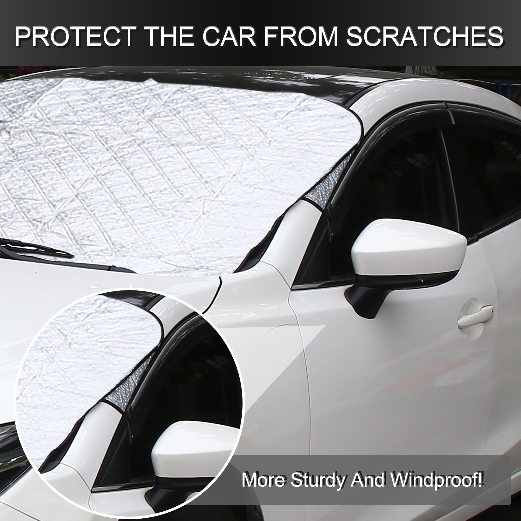 Unique Bargains Car Windshield Sunshade 4 Layer Sun Reflector Cover