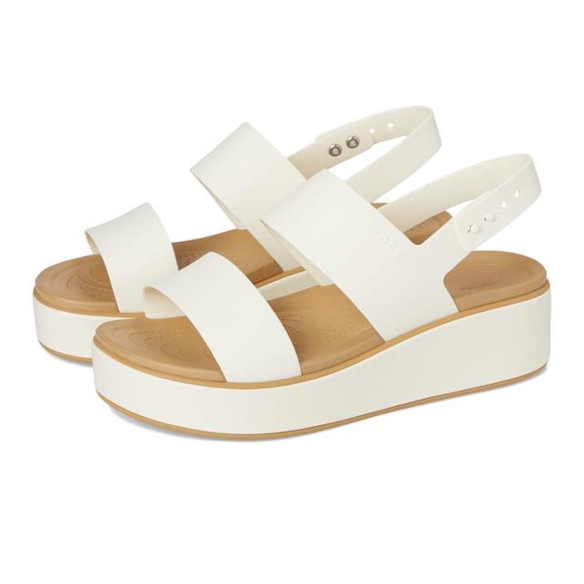 Sandalia Crocs Brooklyn Cuña Baja Mujer Tiza Tan 7M