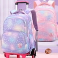thumbnail image 3 of YIEMEEN Colorful Heart Print Trolley Backpack Rolling Pack Lightweight and Portable School Bag Large Daypack for Student, 3 of 20