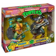 Teenage Mutant Ninja Turtles Leonardo vs. Rocksteady Action Figure Set