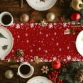 thumbnail image 2 of Red Christmas Cotton Linen Table Runner for Dining Kitchen, Snowman Pine Tree Animals Winter Snowflake Wedding Outdoor Party Tablerunners Decoration, Dresser Scarf Coffee Tablecloth Runners 13"x60", 2 of 9