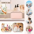 thumbnail image 3 of Large Capacity Travel Cosmetic Bag,waterproof Pu Leather Portable Makeup Bag Opens Flat For Easy Access, 3 of 4