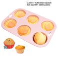 thumbnail image 4 of Yuarrent Molde de 6 cavidades para magdalenas, Mousse, galletas de Chocolate, Cupcake redondo, Fondant, molde para pudín, moldes para pasteles, Herramientas y accesorios para hornear Gris Yuarrent HA078831-01, 4 of 6