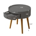 thumbnail image 3 of Modern Coffee Table with Drawer, Bedside Table, Sofa Side Table, Oak Table Legs, Suitable for Living Room and Bedroom,Gray, 3 of 5