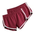 thumbnail image 2 of YOIAVAIOY 2 Pack Womens Lightweight Shorts Dolphin Booty Athletic Gym Sports Shorts Yoga Lounge Running Shorts Wine S, 2 of 3