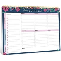 ZJQYDS Weekly To Do List Notepad with 52 Undated Sheets（8.5"×11"）- Weekly Desk Planner for Women & Man, Work and Home - Twilight Petals