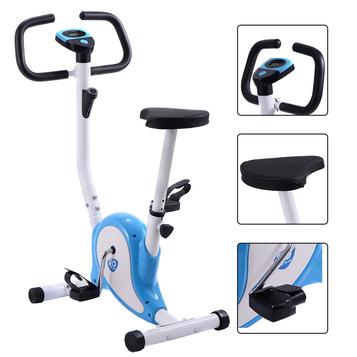 Goplus Exercise Bike Stationary Cycling Fitness Cardio Aerobic Equipment Gym Blue by Costway