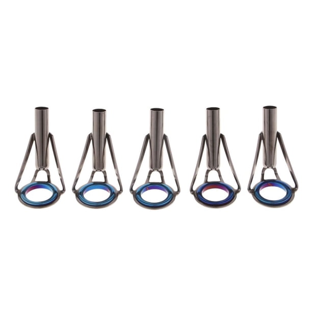 Kit de reparación de cañas de pescar de acero inoxidable de 5 piezas con guías y puntas. Talla 9