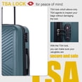 thumbnail image 5 of Travelhouse 3 Piece Hardshell Luggage Set Hardside Lightweight Suitcase with TSA Lock Spinner Wheels 20in24in28in.(Dark Green), 5 of 8