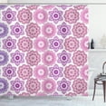 thumbnail image 1 of Ethnic Shower Curtain, South Folk Style Ornamental Flowers Repetition in Colors Print, Fabric Bathroom Set with Hooks, 69W X 75L Inches Long, Multicolor, by Ambesonne, 1 of 2