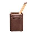 thumbnail image 1 of Dacasso Chocolate Brown Leather Pencil Cup, 1 of 1