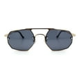thumbnail image 4 of Metal Rim Geometric Octagonal Double Bridge Retro Hustler Luxe Sunglasses Gold - Black, 4 of 7