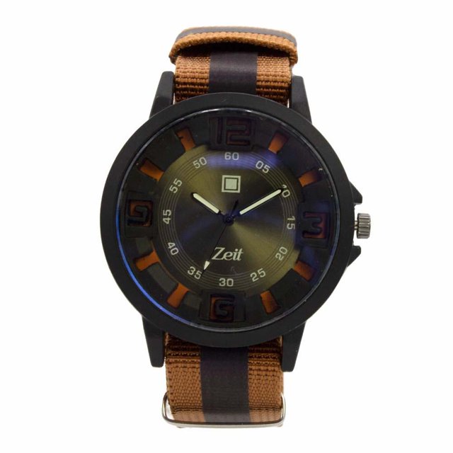Reloj Análogo Zeit Caballero Informal Correa De Lona Textura naranja 40mm Zeit CB00021865