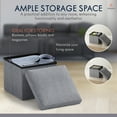 thumbnail image 4 of Ornavo Home 2 Pack Small Storage Ottoman Foldable Collapsible Cube Square Linen Ottoman Foot Rest Stool Seat, for Living Room, Bedroom, Home Office, Dorm - 12 x 12 x 12, Gray, 4 of 7