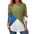thumbnail image 1 of Gibobby Blusas Casual Camiseta y camiseta de manga larga para mujer Winter Ladies Sense（Verdinegro， S), 1 of 4