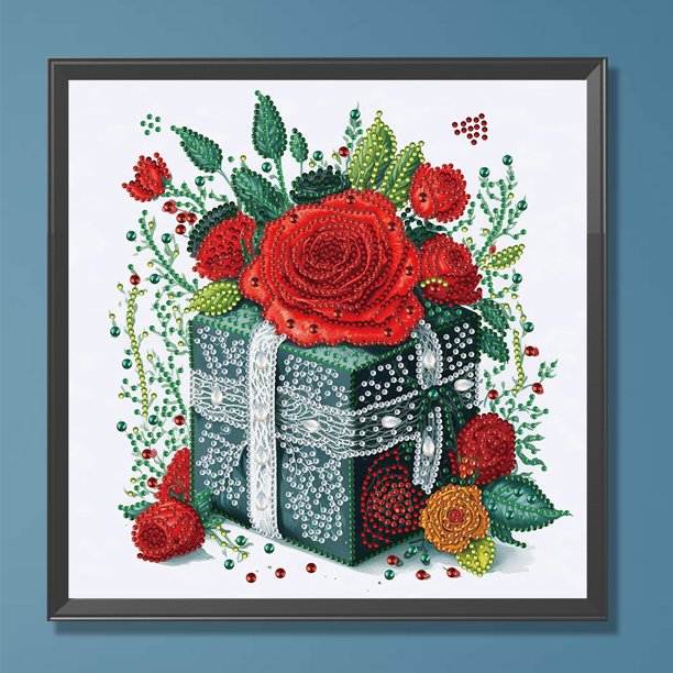 Cuadros Decorativos Kit de pintura de diamante con forma especial parcial de bricolaje 5D Decoración de caja de regalo (WQ072) Wdftyju embutido en tela