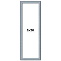 6x20 Frame Blue Scuffed Farm Board Solid Wood Picture Frame Width 0.75 Inches | Interior Depth 0.5