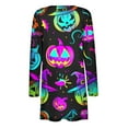 thumbnail image 4 of WXLWZYWL Womens Halloween Cardigan Plus Size Open Front Lightweight Pumkin Bat Spide Web Ghost Witch Print Blouse Cute Spooky Pattern Cardigans, 4 of 6