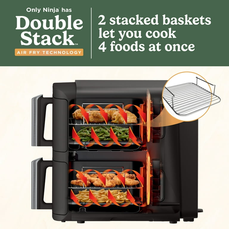 Ninja, DoubleStack 2-Basket Air Fryer, 8 QT, Family Size - Walmart.com