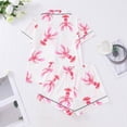 thumbnail image 4 of VNKIDY Women's Pajamas Lobster Print 2 Piece Pajama Set Short Sleeve Button Front Lapel Top Elastic Waisted Shorts Loungewear Set For Home Relaxation Lovely Pjs, 4 of 7