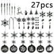 thumbnail image 2 of CREATITOY 27 Pcs Snowflake Ice Pendant Hanging Ornaments Set, Winter Holiday Christmas Decorations for Xmas Tree Home Party Supplies Indoor Outdoor Decoration, 2 of 8