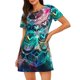 thumbnail image 1 of Easygdp Watercolor Mandala Camisón de manga corta para mujer, informal, estampado, 1 of 6