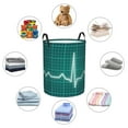 thumbnail image 4 of Fuzoiu ECG Wave Print Circular Hamper,Laundry Basket with Handle,Collapsible Laundry,Dirty Clothes Storage Basket,for Bedroom Bathroom Dorm Living Room-Medium, 4 of 6