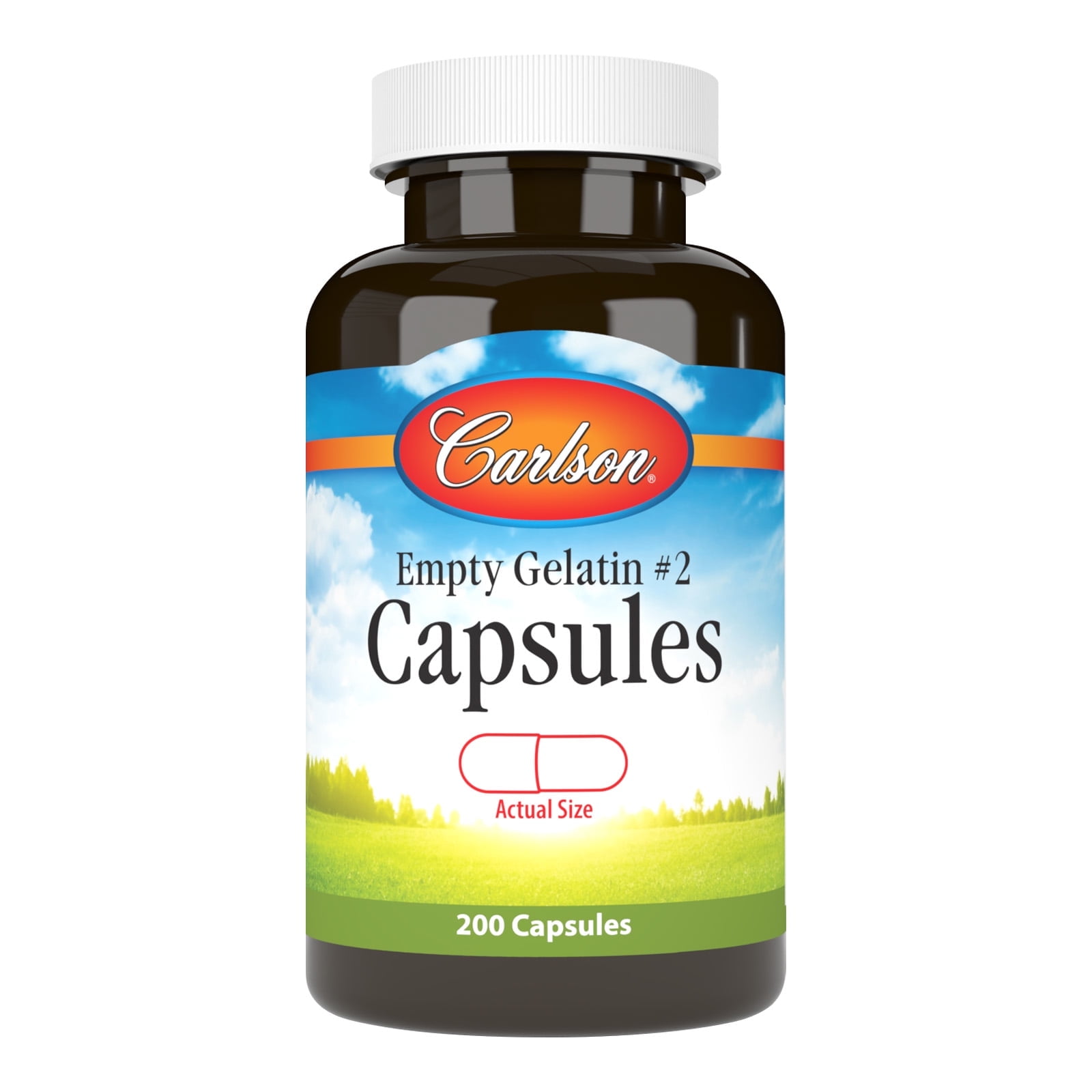 Carlson Empty Gelatin Capsules #2 , 200 Capsules