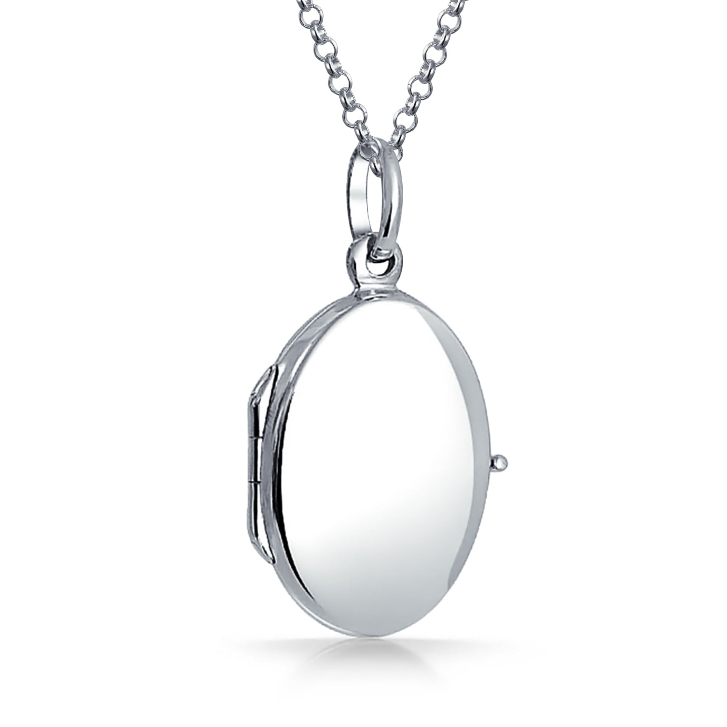 Bling Jewelry - Simple Plain Flat Oval Photo Lockets For Women For Teen ...