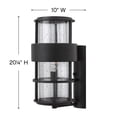thumbnail image 3 of 1 Light Large Outdoor Wall Lantern in Modern Style 10 inches Wide By 20.25 inches High-Satin Black Finish-Incandescent Lamping Type Bailey Street Home, 3 of 6