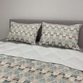 thumbnail image 2 of Owls Comforter & Sham Bedding Set, Pattern with Native an Geometric Ornaments Horizontal Zigzag Lines, 3 pcs Duvet Set Microfiber Filling Quilt, 5 Sizes, Tan Turquoise Pale Pink, by Ambesonne, 2 of 4