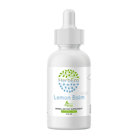 Lemon Balm Alcohol-FREE Herbal Extract Tincture, Super-Concentrated Organic Lemon Balm (Melissa officinalis) Dried