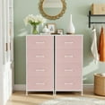 thumbnail image 2 of ACCVER Dresser for Bedroom 4 Storage drawer, Fabric Closet Chests Organizer Tower with Wooden Top Metal Frame for Living Room Hallway Entryway, Pink, 2 of 7