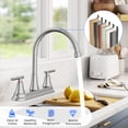 thumbnail image 6 of KINGTACK Two Handles Kitchen Faucet, 3 Hole or 4 Holel Faucet for Kitchen Sink, Brushed Nickel, 6 of 7