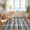 thumbnail image 3 of Design&I 6'x9' Washable Area Rug Sleek Flatweave Pet Friendly Plaid Tartan Checkered Dense Motif Layout Layered Front for Queen Size Bedroom, Under Bed, 3 of 7
