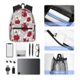 thumbnail image 4 of Disketp Leaves And Anemone Flowers In Red Grey Mochila Ligera Clásica con Múltiples Bolsillos, Mochila Casual para Hombre y Mujer, Ideal para Escuela, Trabajo y Viajes, 4 of 6