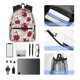 thumbnail image 4 of Disketp Leaves And Anemone Flowers In Red Grey Mochila Ligera Clásica con Múltiples Bolsillos, Mochila Casual para Hombre y Mujer, Ideal para Escuela, Trabajo y Viajes, 4 of 6