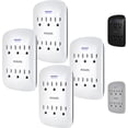 thumbnail image 1 of Philips 6-Outlet Extender Surge Protector, 4 Pack, Wall Tap, 900 Joules, 3-Prong, Space Saving Design, Protection, 1 of 5