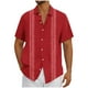 thumbnail image 2 of Blusa y camisa de manga corta con cuello vuelto Camisa casual para hombre Camisa de bolos vintage de manga corta Camisas de verano de playa cubana Camisa con botones Blusa para hombre Poliéster, 2 of 5