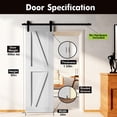 thumbnail image 3 of Homacer 5-in-1 Design 24'' W x 80'' H x 1-3/8'' D Solid Wood Barn Door, Finished and Unassembled, with Pre-drilled Holes for Easy Assemble and Pre-routed Groove, Interior Only (White), 3 of 7