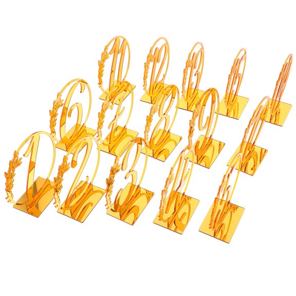 HAMPPLIES Wedding Party Table Numbers Golden Round Modern 15Pcs 4X3.9X0.1In