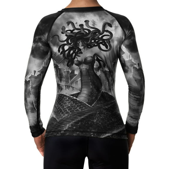 Raven Fightwear Women's The Gorgon Medusa BJJ Rash Guard MMA Black Edition