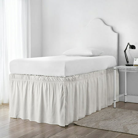Ruffled Dorm Sized Bed Skirt - Jet Stream - Walmart.com
